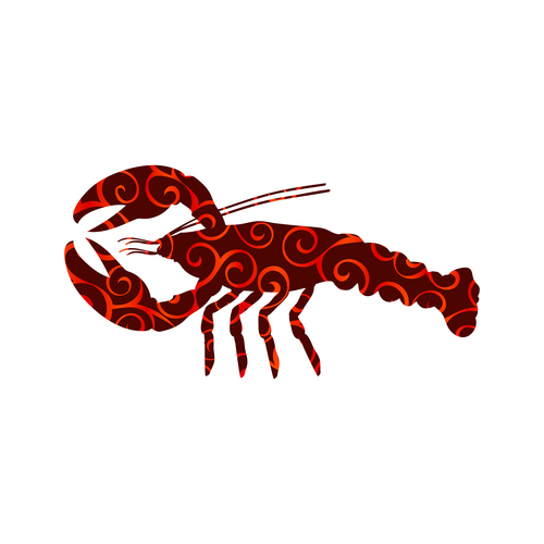 lobster spiral pattern design vector