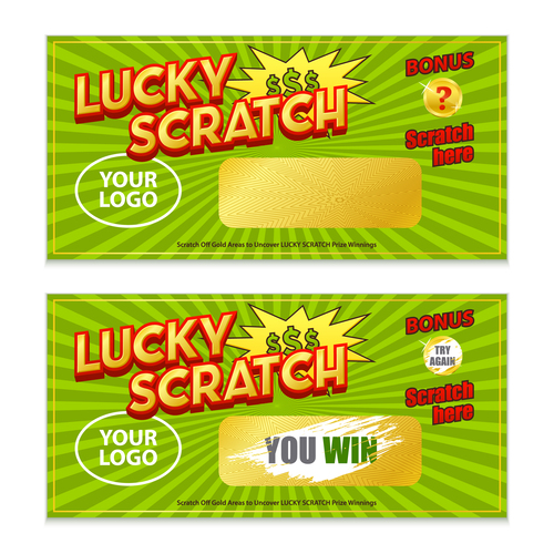lottery scratch card game win vector