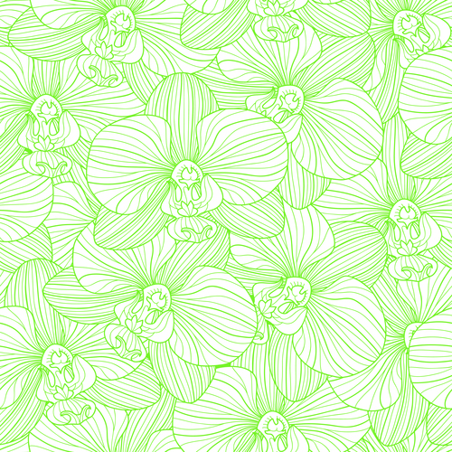 orchid seamless pattern vector 01