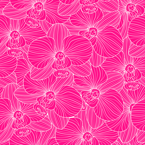 orchid seamless pattern vector 02