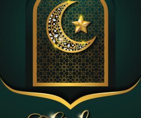 ramadan kareem dark green background vector 01