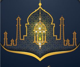 ramadan kareem dark green background vector 02