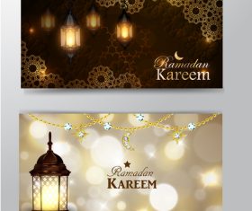 ramadan kareem greeting card template set vector 01