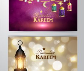 ramadan kareem greeting card template set vector 03