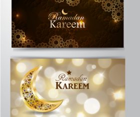 ramadan kareem greeting card template set vector 04