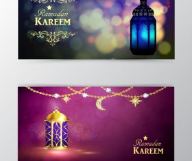 ramadan kareem greeting card template set vector 07