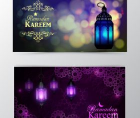 ramadan kareem greeting card template set vector 08