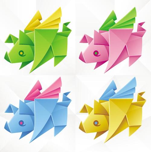 rhinoceros origami vector illustration