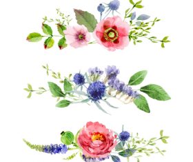 watercolor floral borders design vector