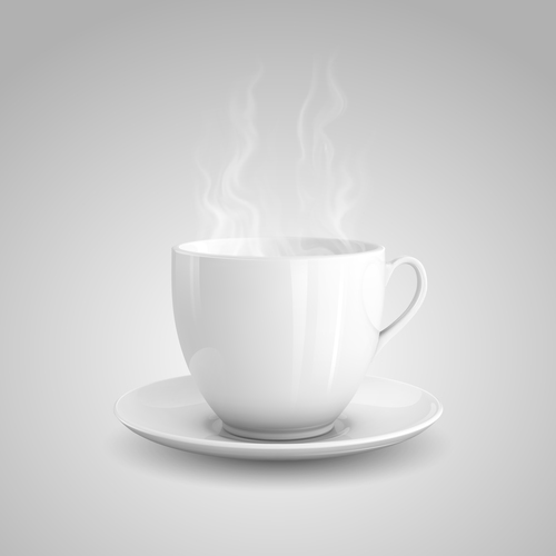 white coffee cup design vector 02