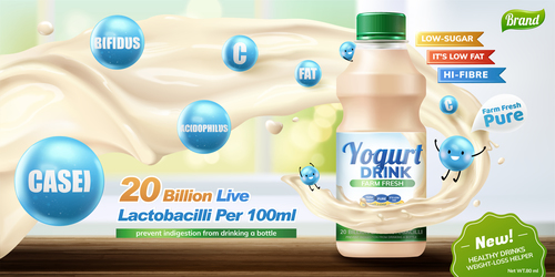 yogurt drink poster design vector material 02