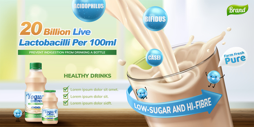 yogurt drink poster design vector material 03