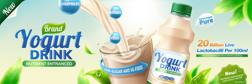 yogurt drink poster design vector material 04