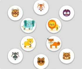 10 small animals vector