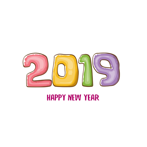2019 Happy New year funny illustration vector 01