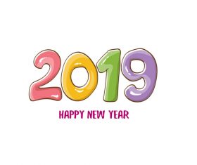 2019 Happy New year funny illustration vector 02