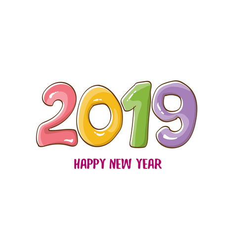 2019 Happy New year funny illustration vector 02