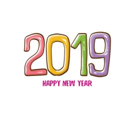 2019 Happy New year funny illustration vector 03
