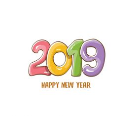 2019 Happy New year funny illustration vector 04