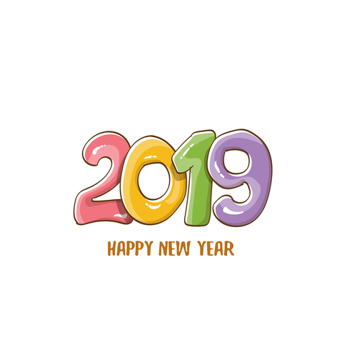 2019 Happy New year funny illustration vector 04