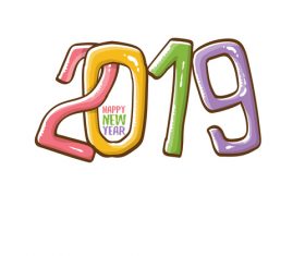 2019 Happy New year funny illustration vector 05