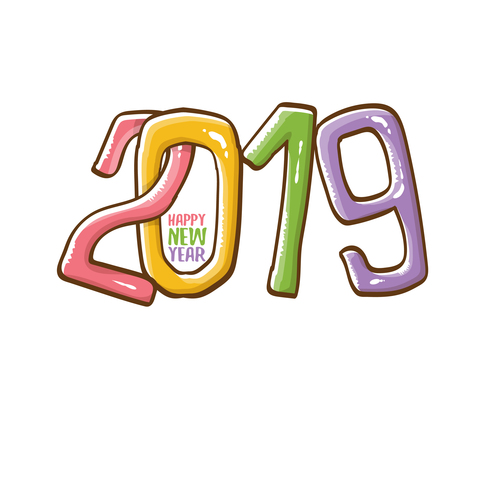 2019 Happy New year funny illustration vector 05