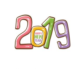 2019 Happy New year funny illustration vector 07