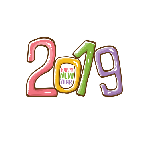 2019 Happy New year funny illustration vector 07
