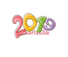 2019 Happy New year funny illustration vector 08