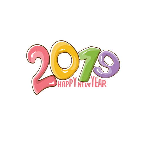 2019 Happy New year funny illustration vector 08