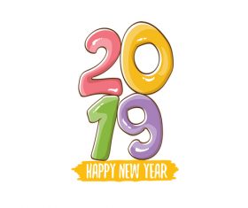 2019 Happy New year funny illustration vector 09