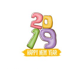 2019 Happy New year funny illustration vector 10