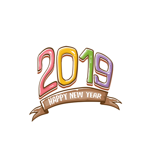 2019 Happy New year funny illustration vector 11