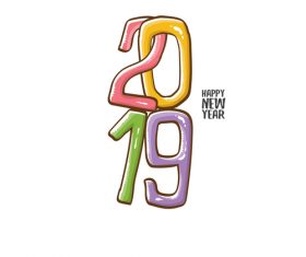 2019 Happy New year funny illustration vector 12