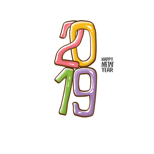 2019 Happy New year funny illustration vector 12
