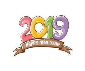2019 Happy New year funny illustration vector 13