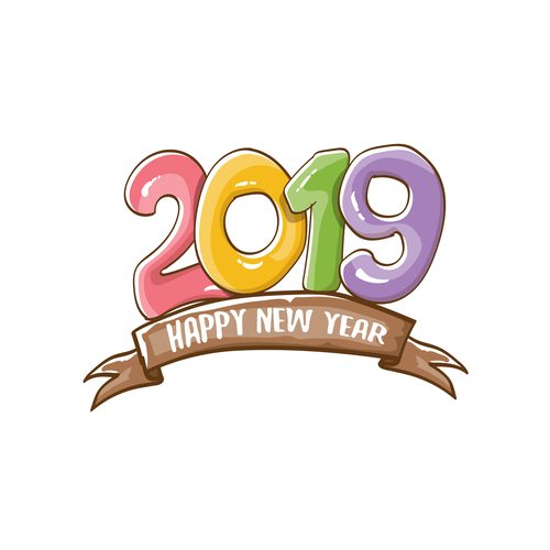 2019 Happy New year funny illustration vector 13