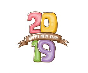 2019 Happy New year funny illustration vector 15