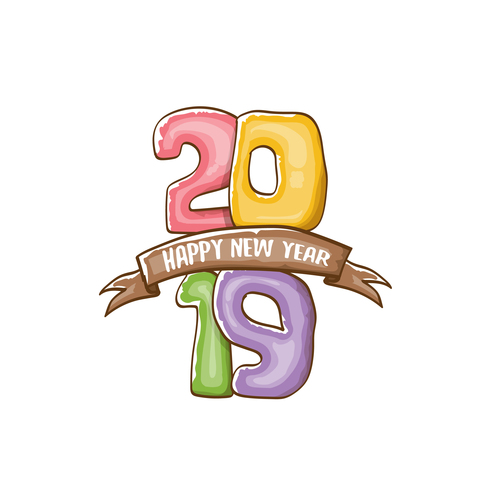 2019 Happy New year funny illustration vector 15