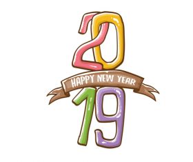 2019 Happy New year funny illustration vector 17
