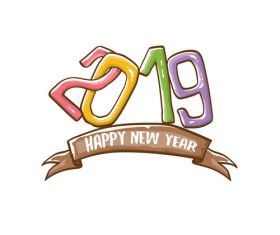 2019 Happy New year funny illustration vector 18