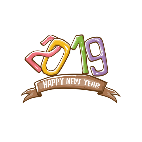 2019 Happy New year funny illustration vector 18