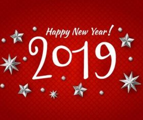 2019 new year design red background vector