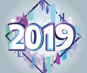 2019 year background design vector