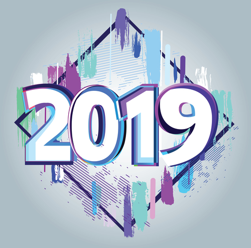 2019 year background design vector