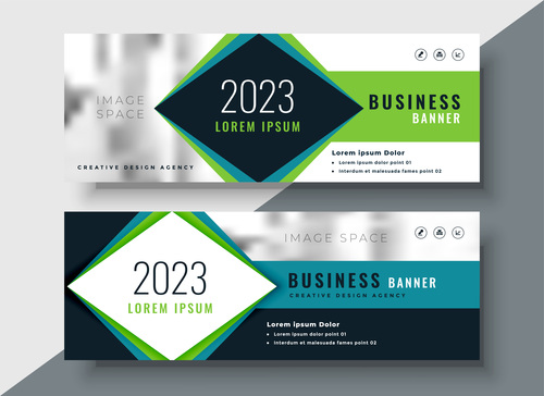 2023 business banners vector template 02