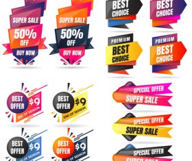 3D special offer labels design vector 02