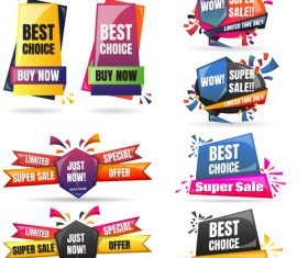 3D special offer labels design vector 05