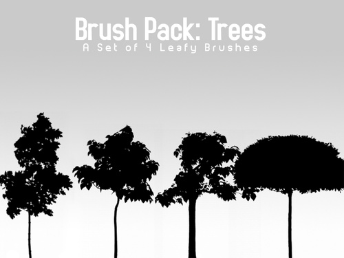 4 Kind Trees Photoshop brushes