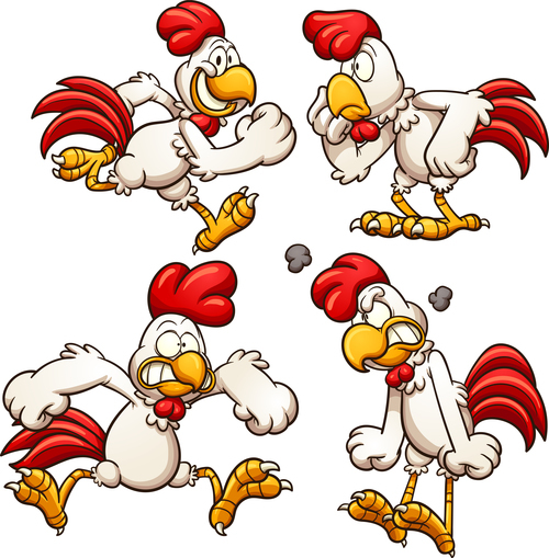 4 Kind chicken cartoon vector